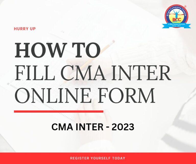 HOW TO FILL CMA INTER REGISTRATION FORM 2023 BCC GURGAON BCC Gurgaon